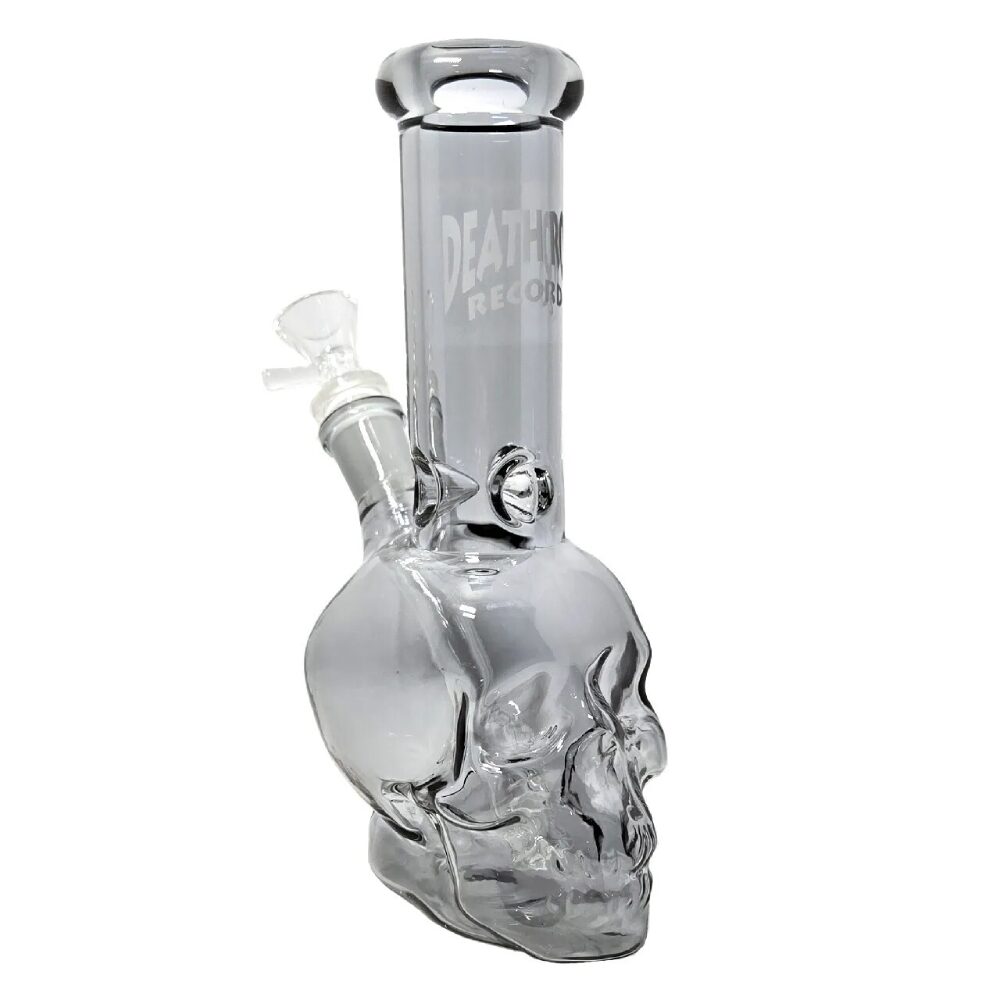 Death Row Records (Water Pipe) DRWP0005 8" Metallic Skull with 14mm Bowl - Image 4