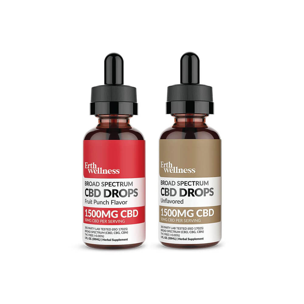 ERTH CBD Broad Spectrum Tincture CBD plus CBG plus CBN Drops - THC Free- 3.7mL
