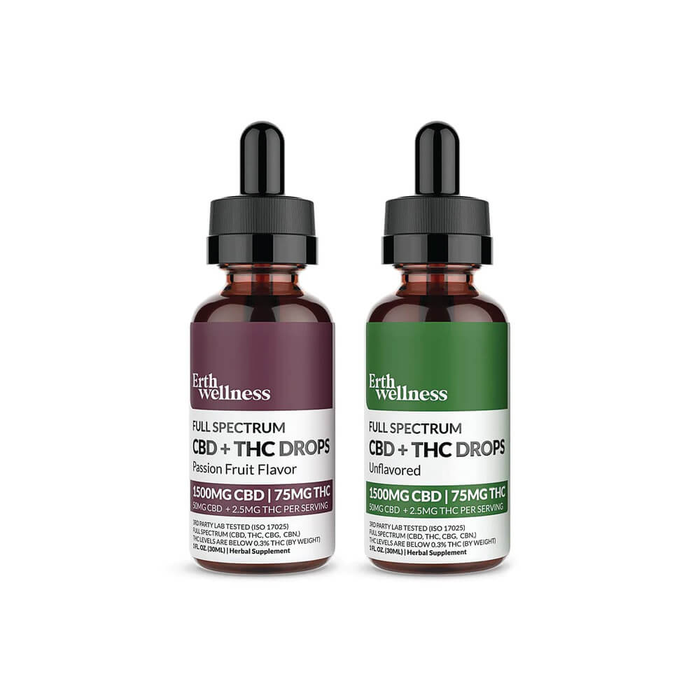 ERTH CBD Broad Spectrum CBD plus THC Tincture Drops - 30mL