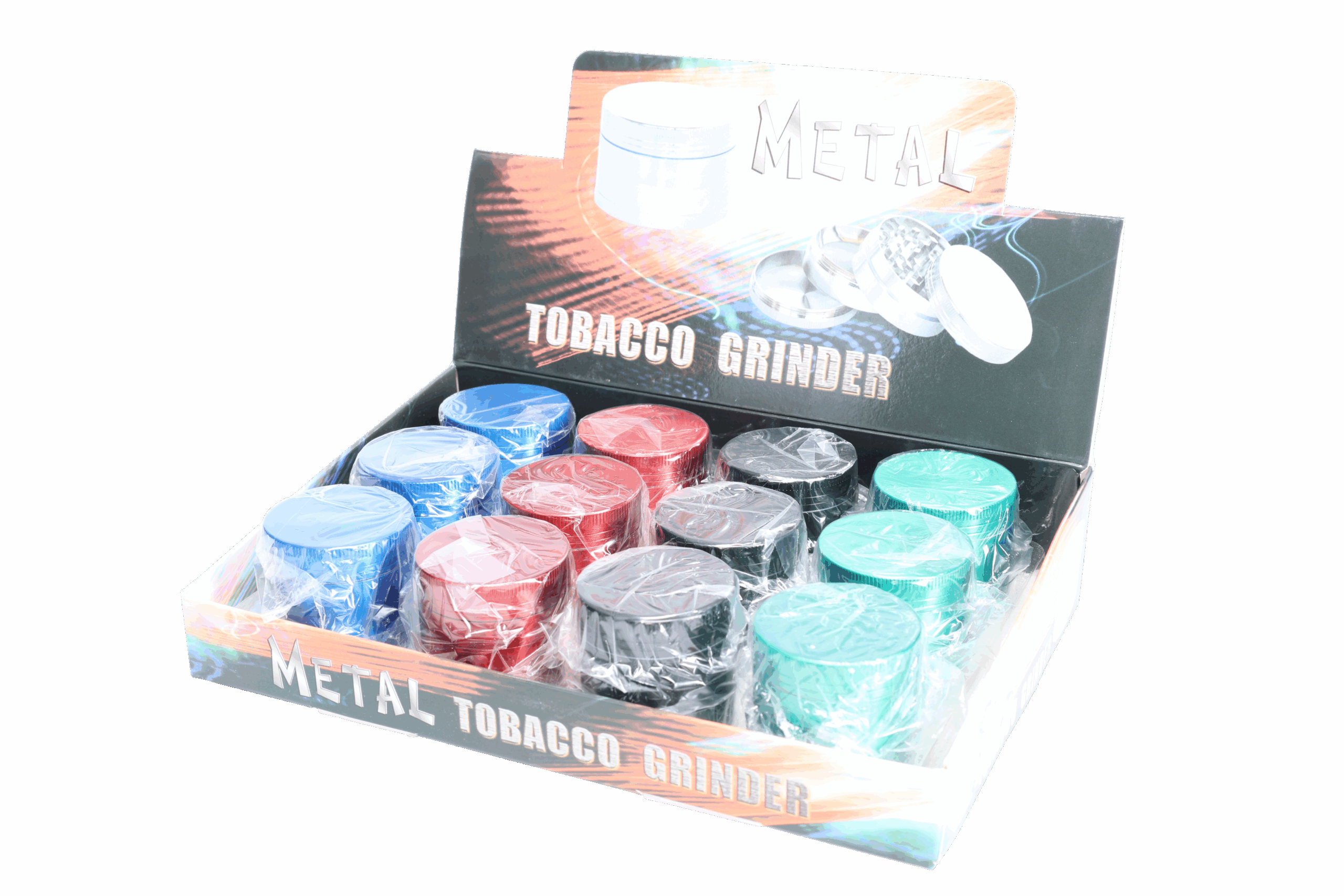 Non branded (DISPLY 12pc)(Grinder)(Metal) GR11 1.5" 4-Part