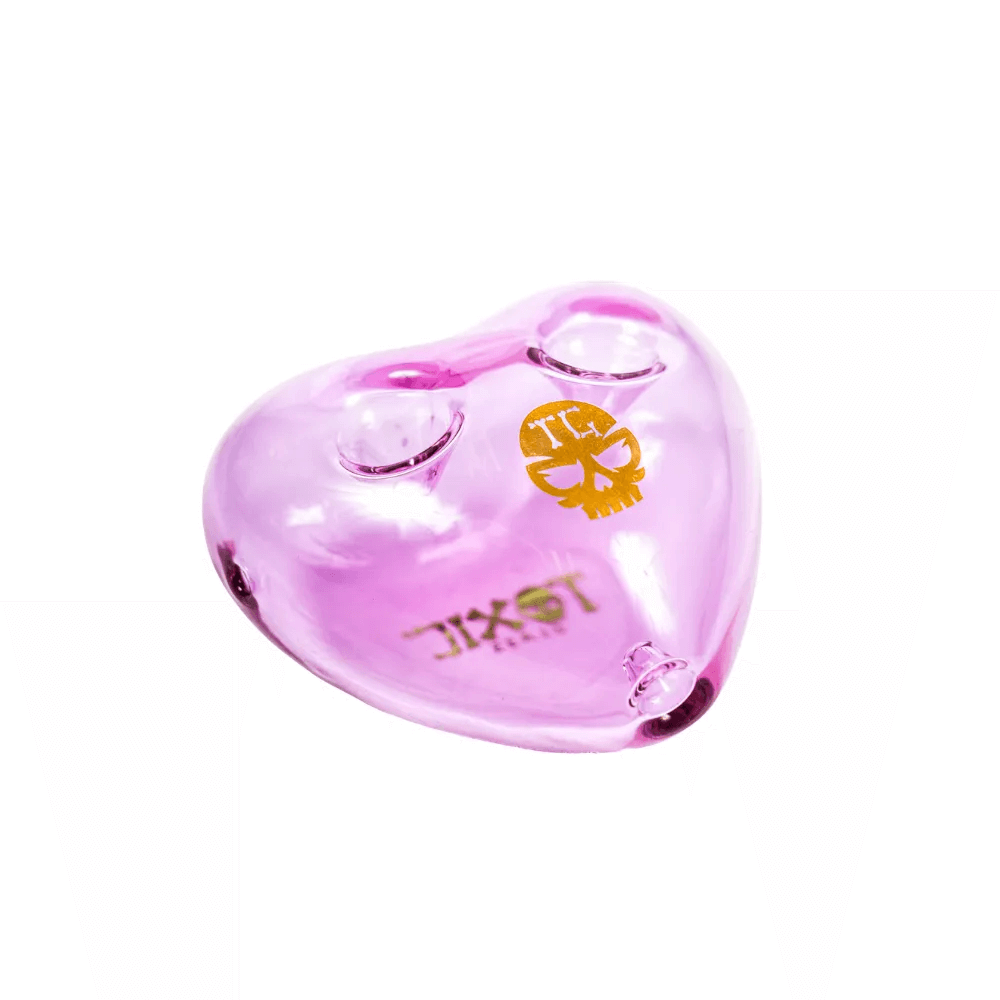 MKGlass TXH19 Toxic Double Bowl Heart Glass Hand-Pipe - Image 4