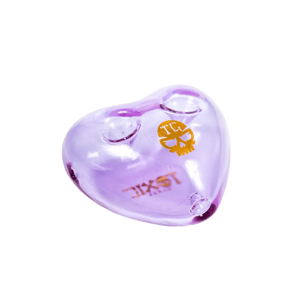 MKGlass TXH19 Toxic Double Bowl Heart Glass Hand-Pipe - Image 3