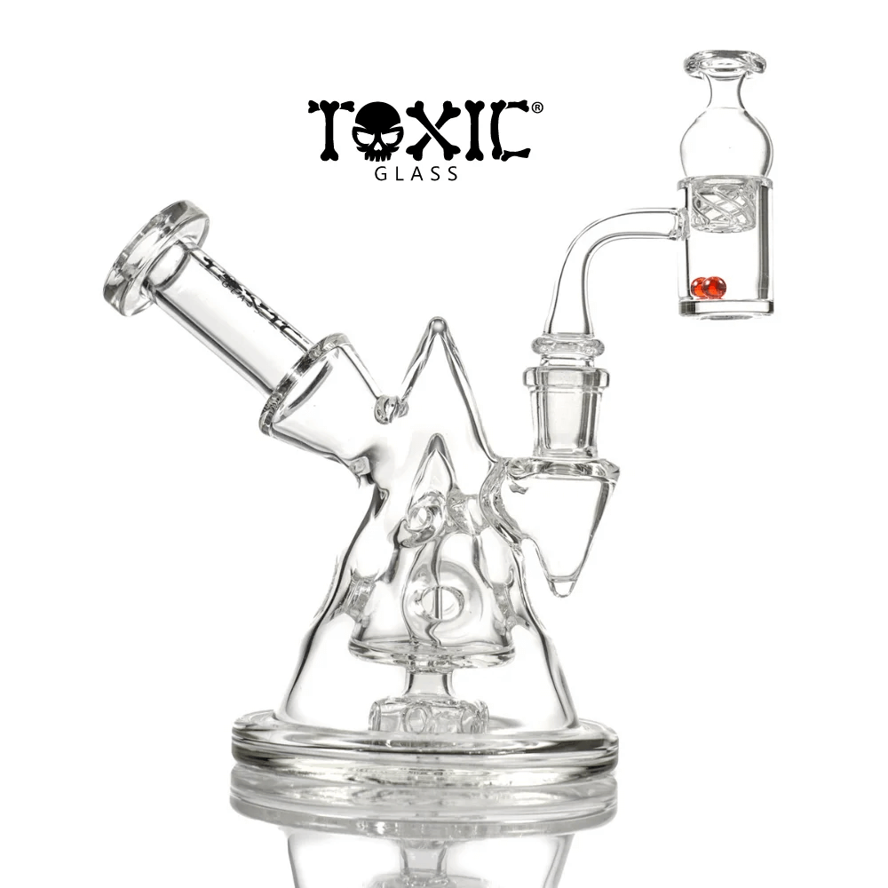 MKGlass TX71 Toxic Fabb Egg Pyramid Sidecar Glass Water Pipe - Image 3